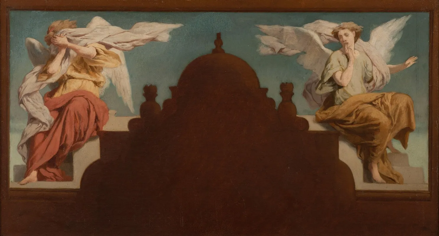 Deux Anges Assis Wall Art by Paul-Félix Guerie - High-Resolution Digital Print
