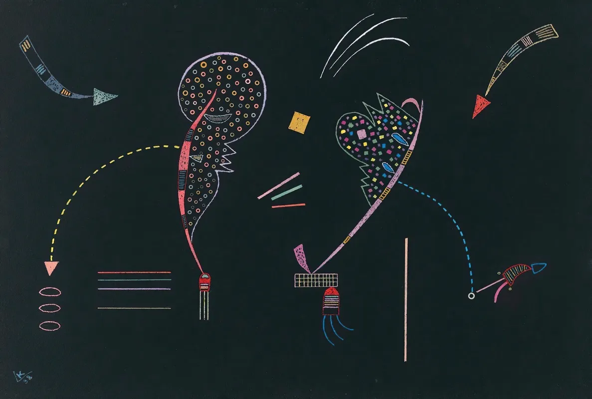 Deux Cotes Wall Art by Wassily Kandinsky - High-Resolution Digital Print