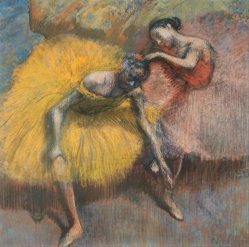 Deux Danseuses Jaunes Et Roses Wall Art by Edgar Degas - High-Resolution Digital Print