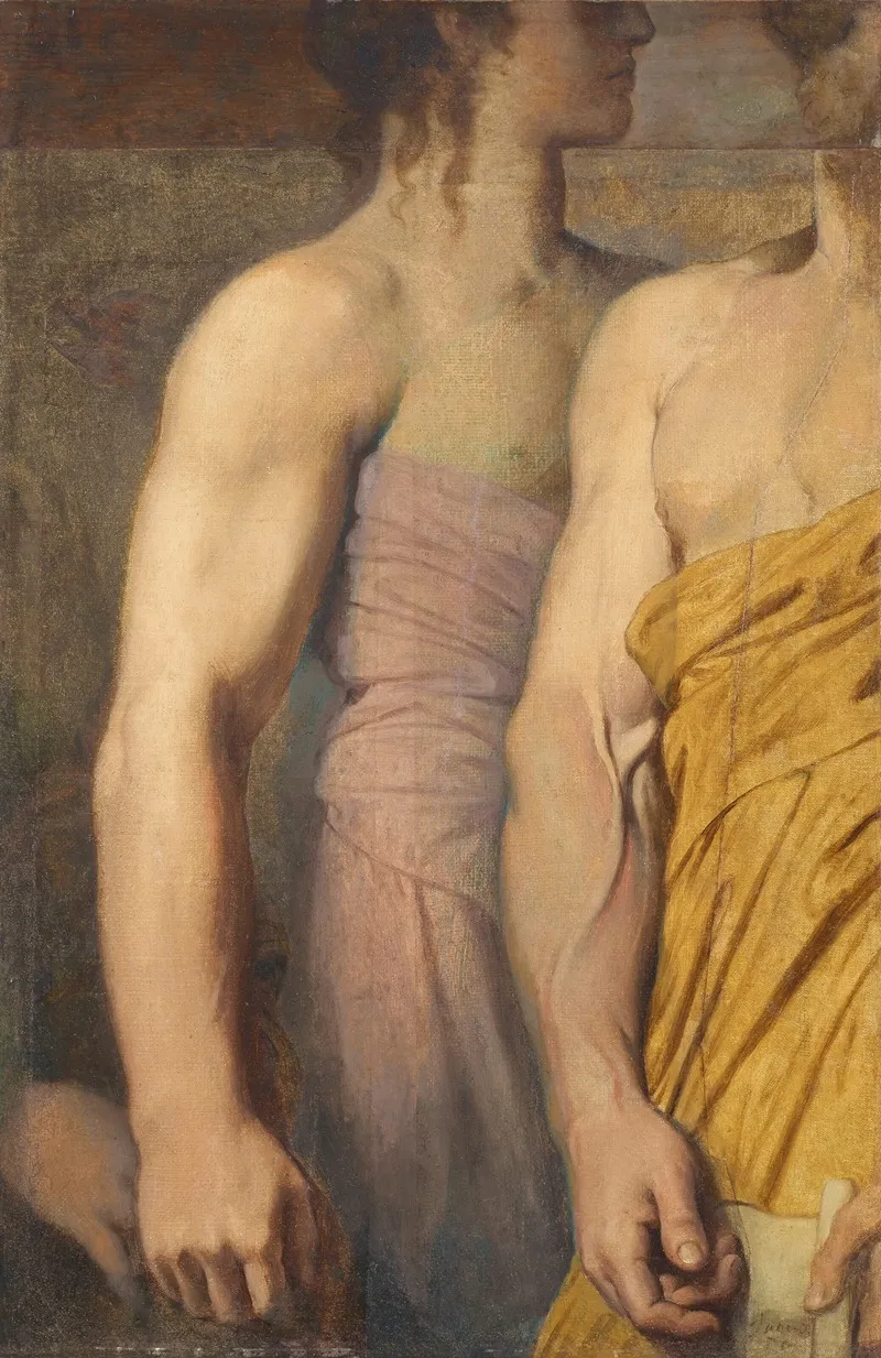 Deux Etudes De Bras Pour La Figure Dapelles Dans Le Tableau De Lapotheose Dhomere Wall Art by Jean Auguste Dominique Ingres - High-Resolution Digital Print