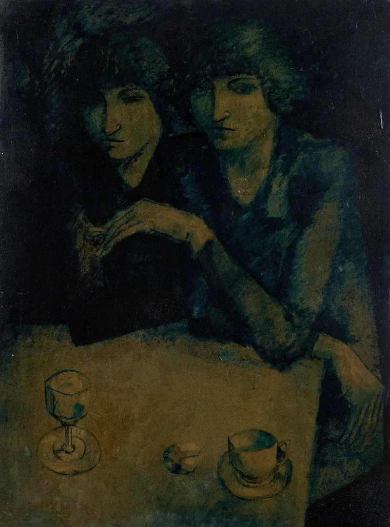 Deux Femmes Au Cafe Wall Art by Ubaldo Oppi - High-Resolution Digital Print