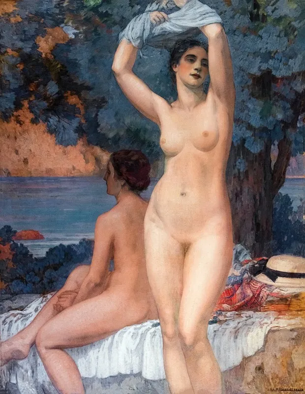 Deux Nus Devant La Mer Wall Art by Pierre Magnan-Bernard   - High-Resolution Digital Print