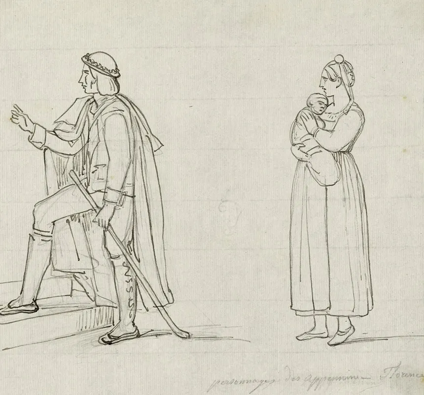 Deux Personnages Des Appenins Florence