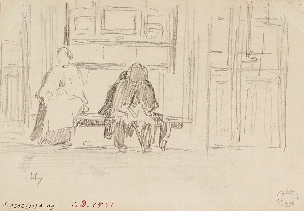 Deux Personnages Sur Un Banc