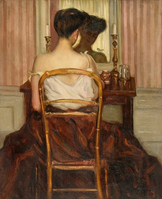 Devant La Glace 2 Wall Art by Frederick Carl Frieseke - High-Resolution Digital Print