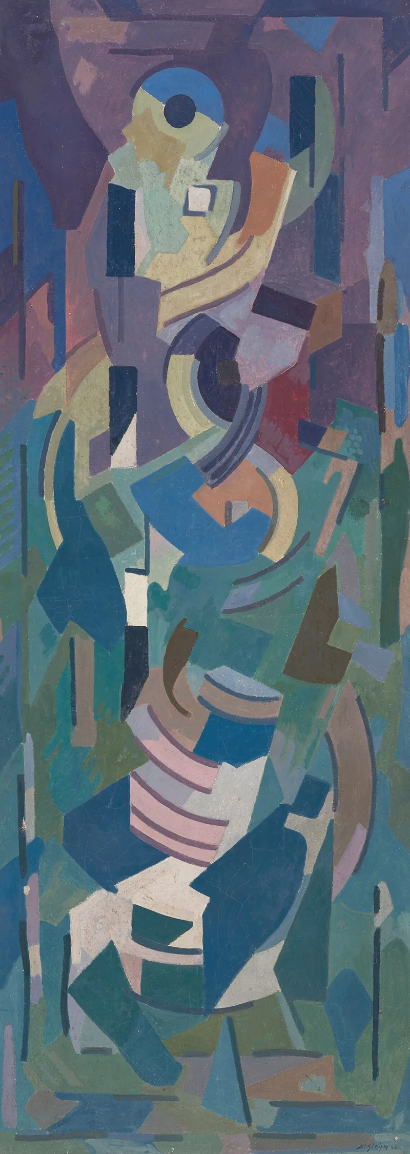 Developpement Rythme Vert Et Violet Ou Composition Rythmee Sur Un Point A Dominante Violet Et Vert Wall Art by Albert Gleizes - High-Resolution Digital Print