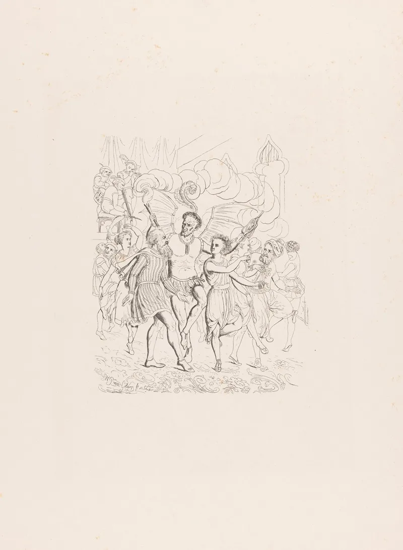 Devil And Dancing Figures Wall Art by Wilhelmus Petrus van Geldorp - High-Resolution Digital Print