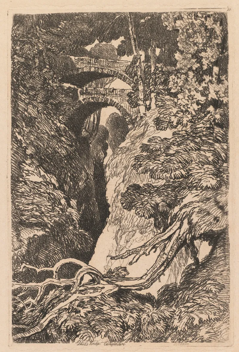 Devils Bridge Cardiganshire Wall Art by John Sell Cotman - High-Resolution Digital Print
