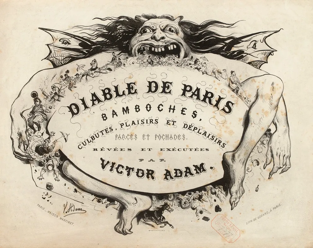 Diable De Paris Bamboches Culbutes Plaisirs Et Deplaisirs Farces Et Pochades Revees Et Executees Wall Art by Victor Adam - High-Resolution Digital Print