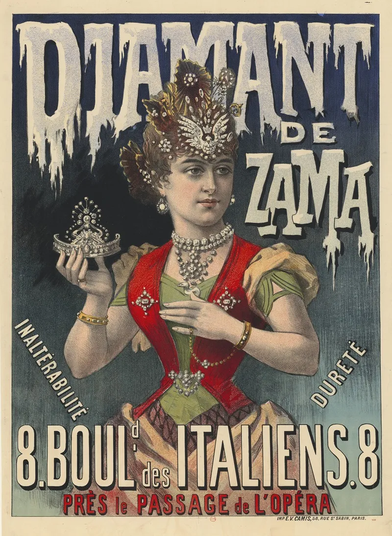 Diamant De Zama Inalterable Durete 8 Boulevard Des Italiens Pres Le Passage De Lopera Wall Art by Imp. Camis - High-Resolution Digital Print