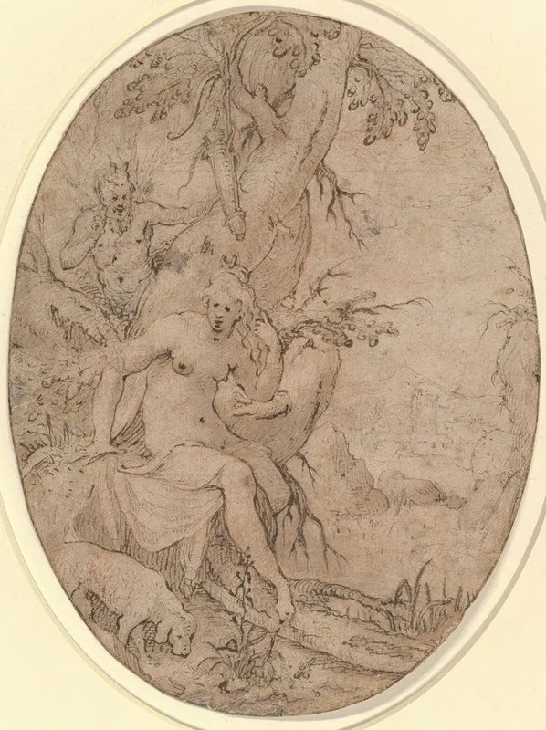 Diana And A Leering Satyr In A Forest