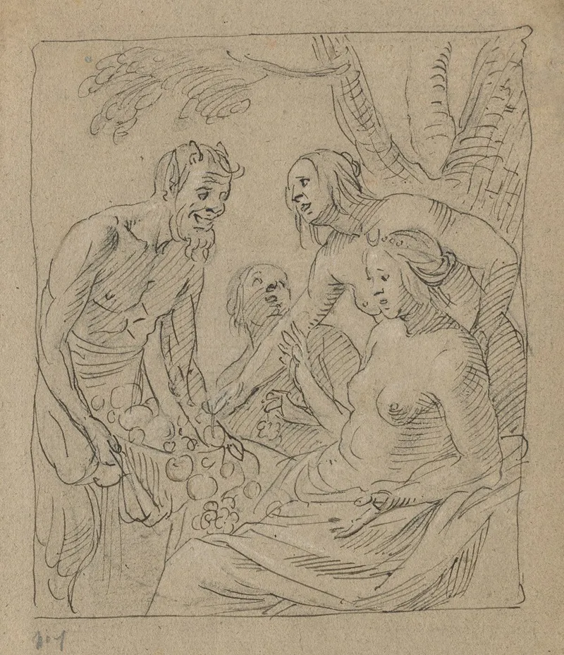 Diana And Two Nymphs Receiving Gifts From A Satyr Recto