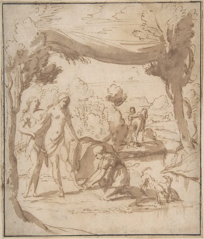 Diana Bathing Wall Art by Francesco Albani - High-Resolution Digital Print