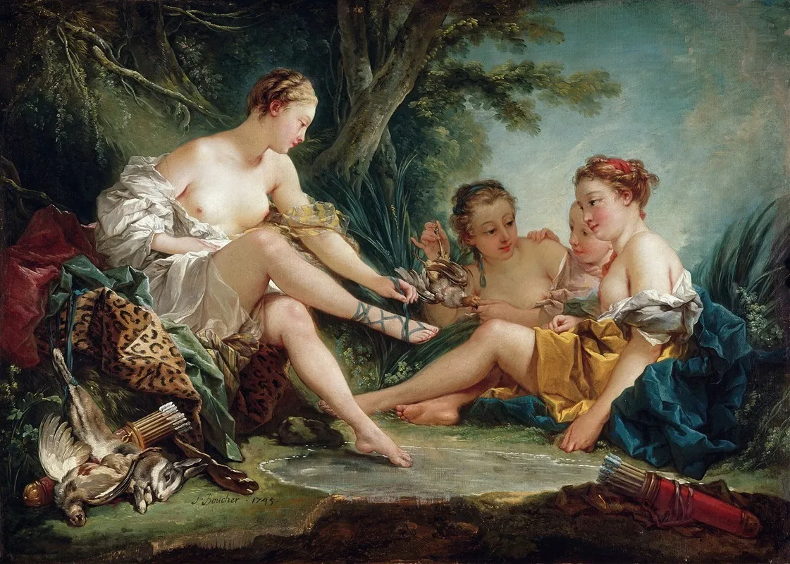 Diana Returning From The Hunt Wall Art by François Boucher - High-Resolution Digital Print