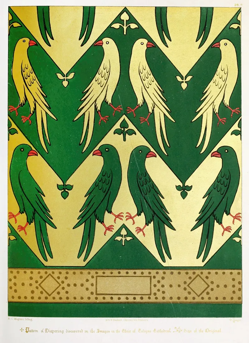 Diapering From Cologne Cathedral Wall Art by Augustus Pugin - High-Resolution Digital Print