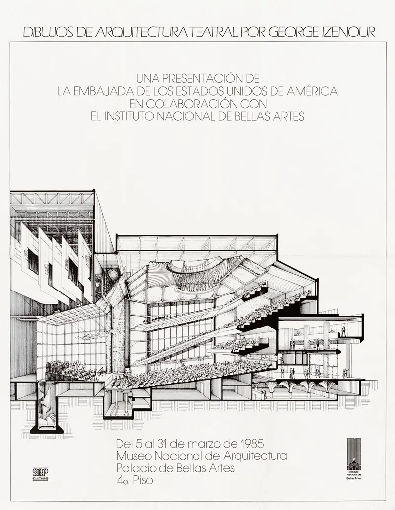 Dibujos De Arquitectura Teatral Por George Izenour