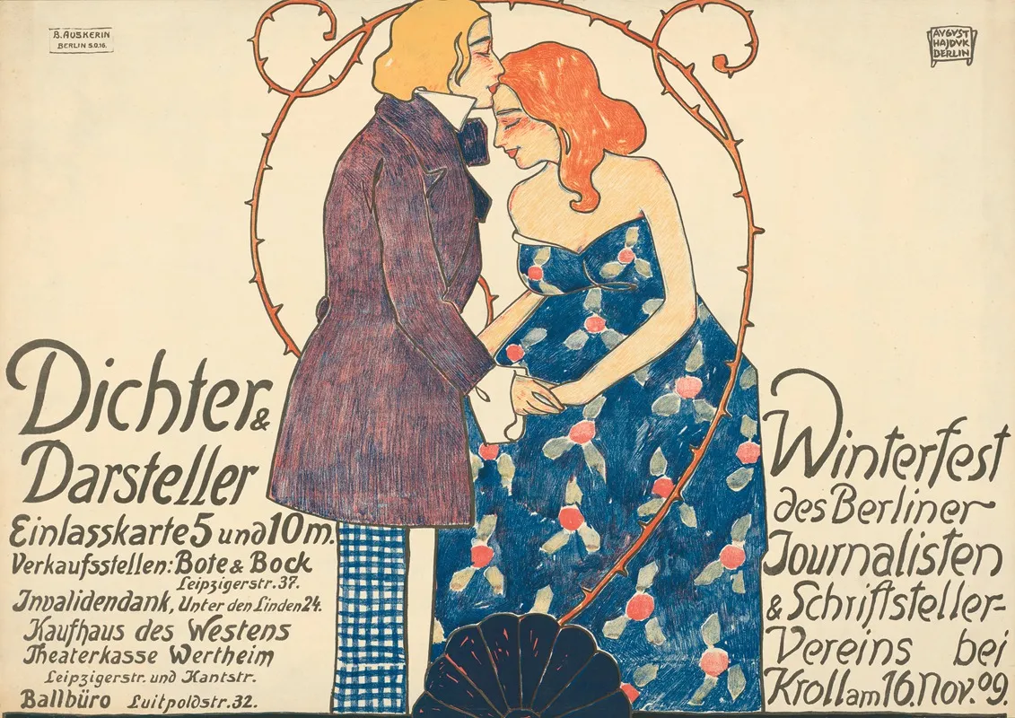 Dichter Darsteller Winterfest Des Berliner Journalisten Schriftsteller Vereins Wall Art by August Hajduk - High-Resolution Digital Print