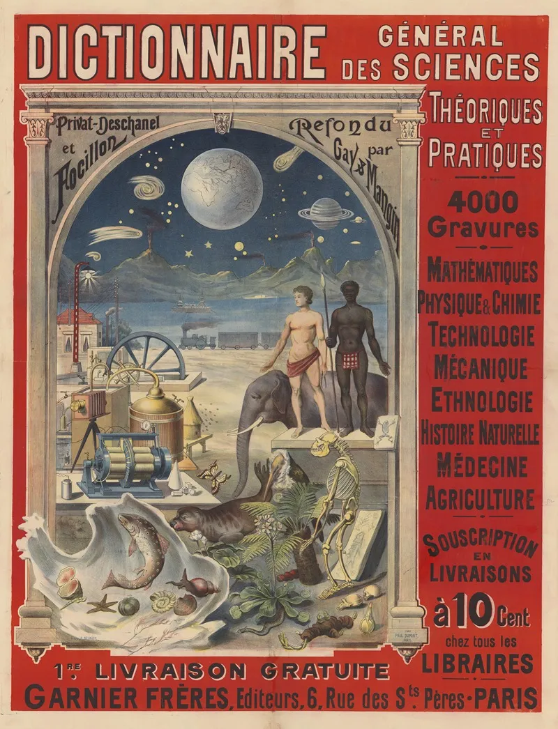 Dictionnaire General Des Sciences Theoriques Et Pratiques Par Privat Deschanel Et Focillon Wall Art by Fernand Besnier - High-Resolution Digital Print