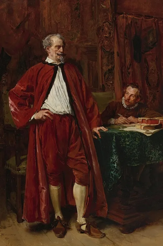Diderot And His Scribe Wall Art by Ernest Meissonier - High-Resolution Digital Print