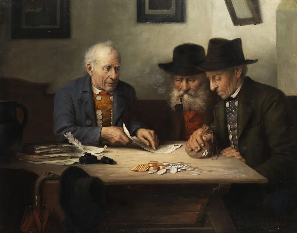 Die Abrechnung Wall Art by Josef Wagner-Höhenberg - High-Resolution Digital Print