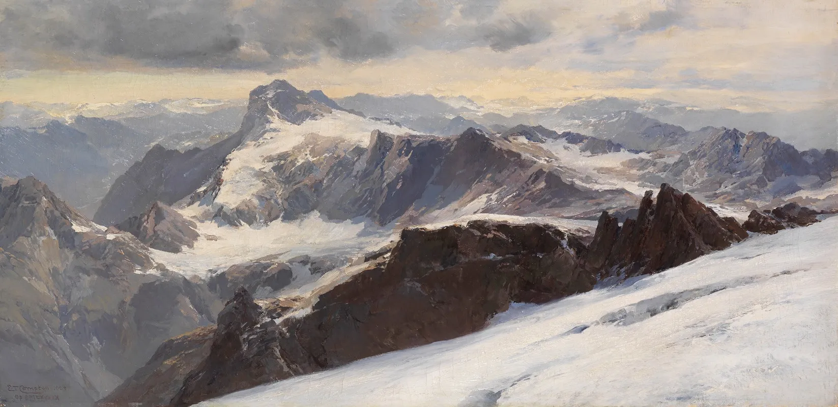 Die Alpen Von Graubunden Vom Todi Aus Wall Art by Edward Theodore Compton - High-Resolution Digital Print