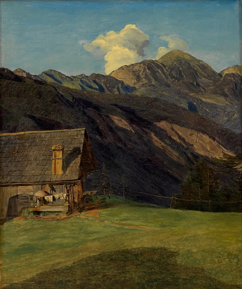 Die Alpenhutte Auf Dem Hoisenrad Bei Ischl Wall Art by Ferdinand Georg Waldmüller - High-Resolution Digital Print