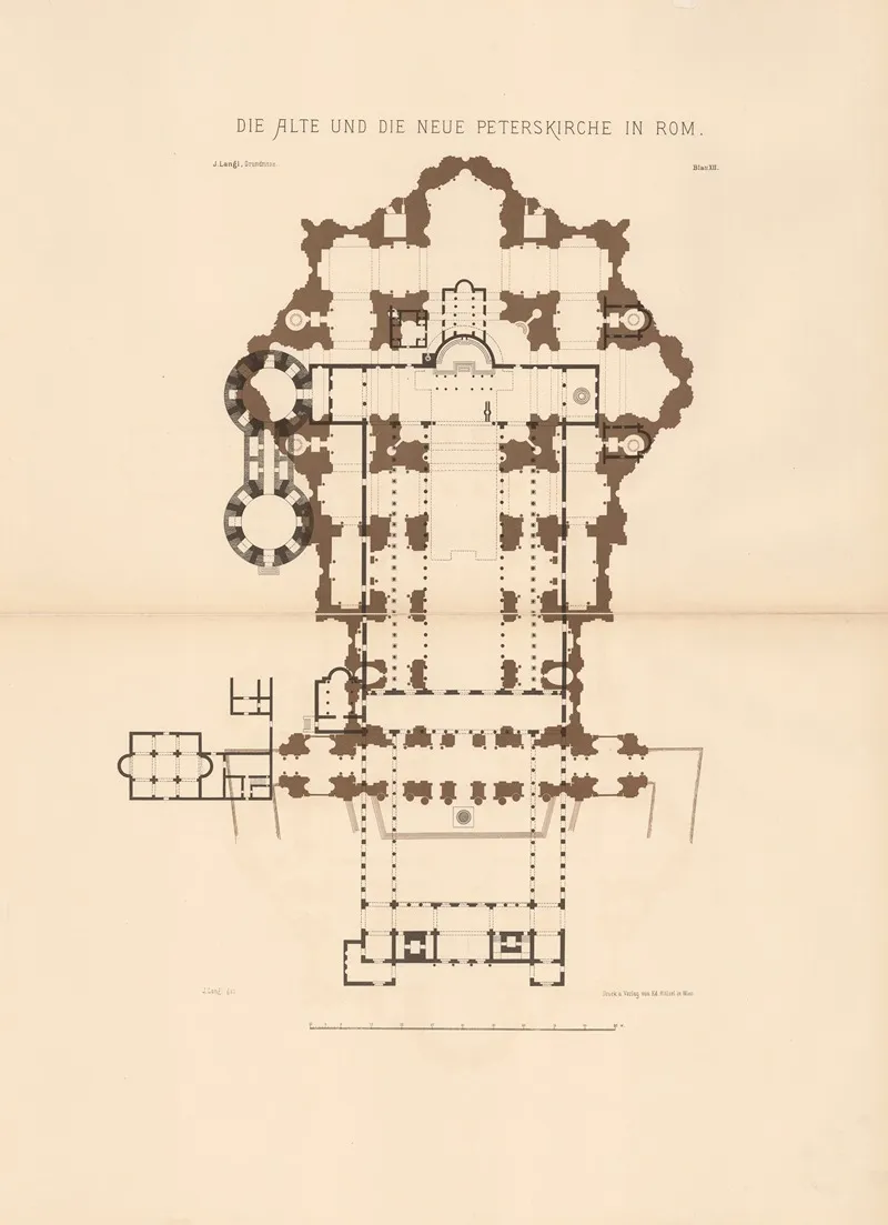 Die Alte Und Die Neue Peterskirche In Rom