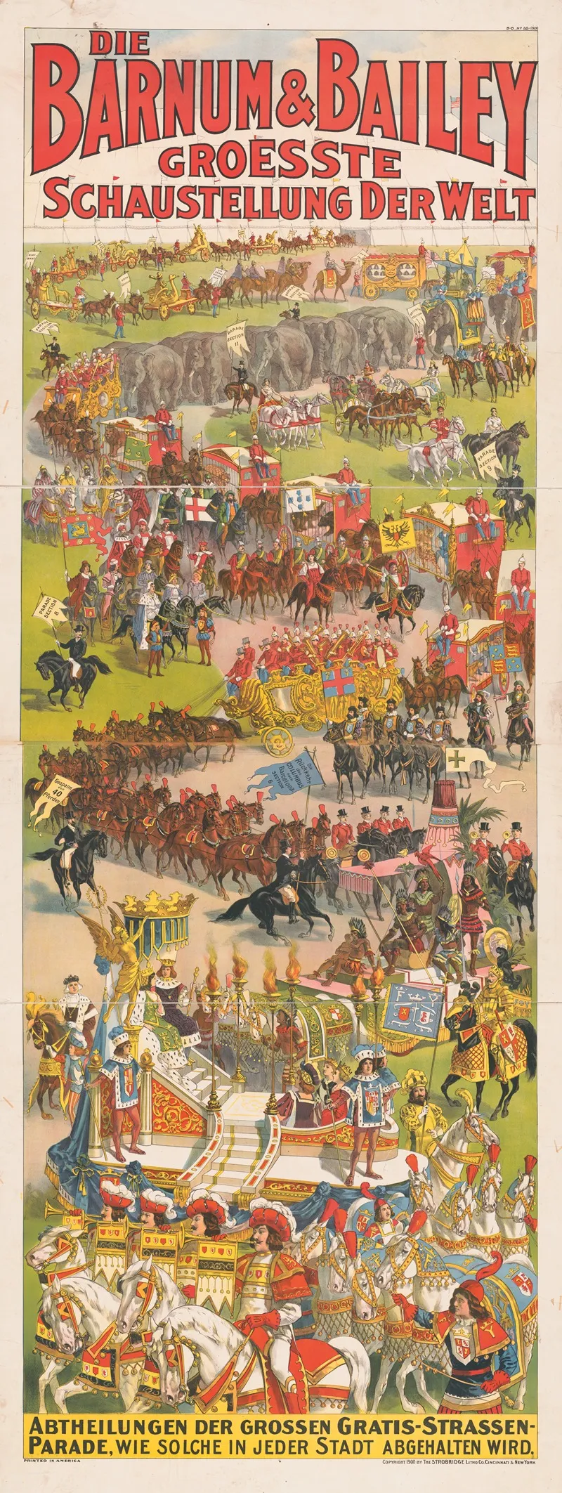 Die Barnum Bailey Groesste Schaustellung Der Welt Abtheilungen Der Grossen Gratis Strassen Parade