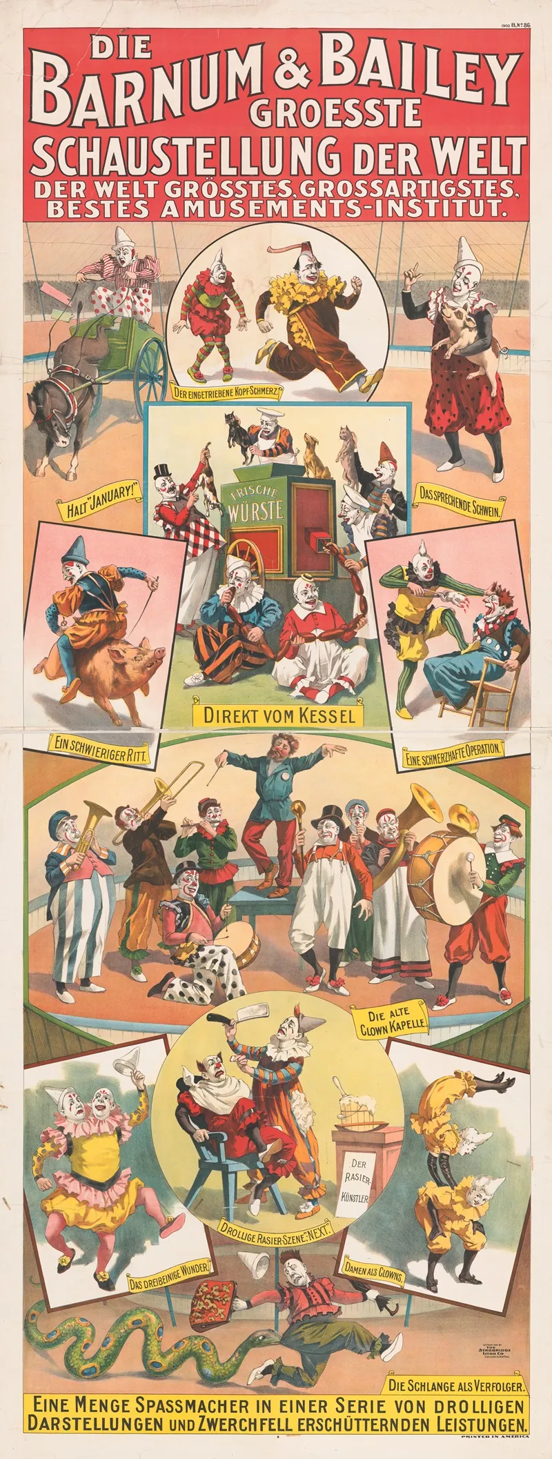 Die Barnum Bailey Groesste Schaustellung Der Welt Eine Menge Spassmacher In Einer Serie Von Drolligen