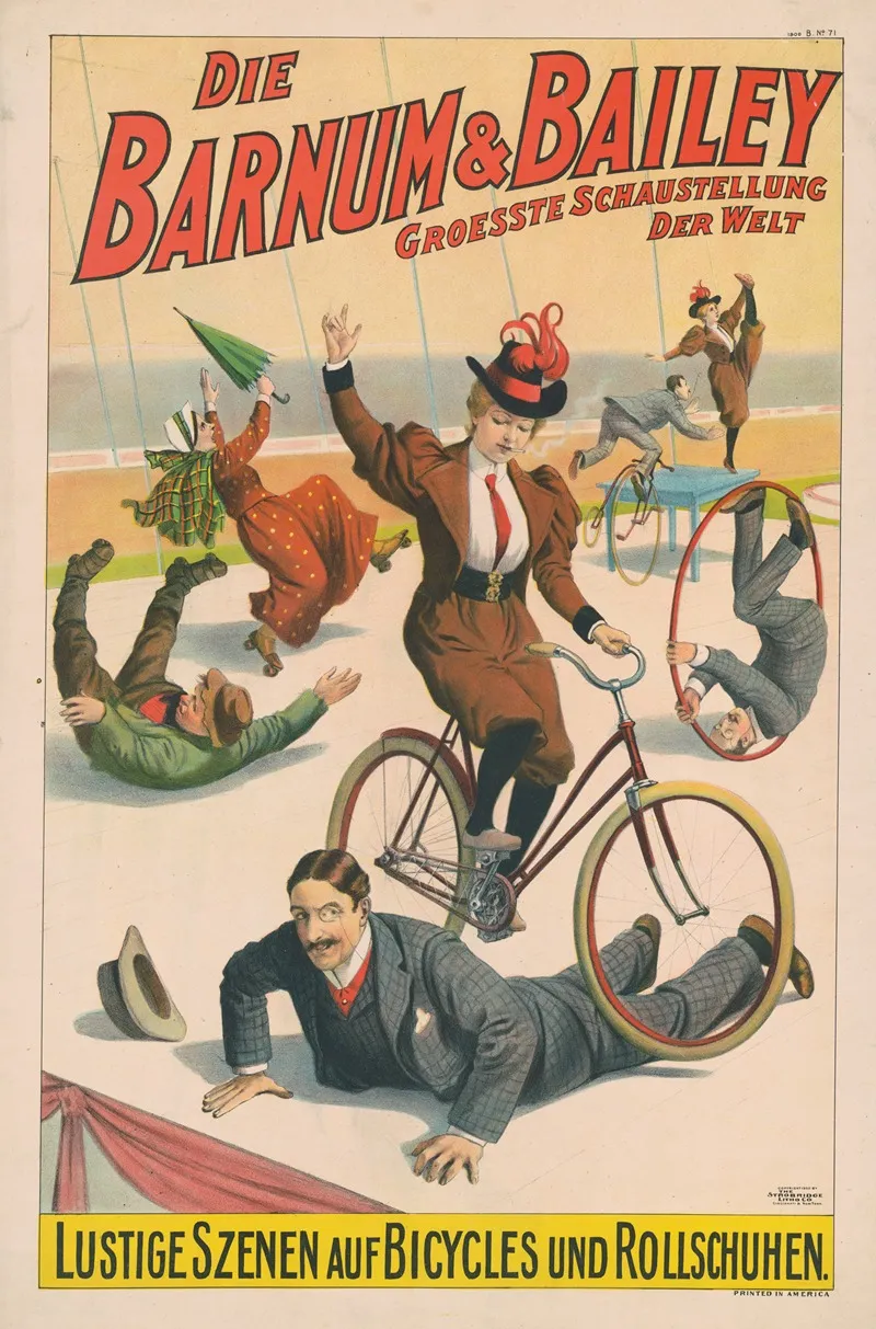 Die Barnum Bailey Groesste Schaustellung Der Welt Lustige Szenen Auf Bicycles Und Rollschuhen