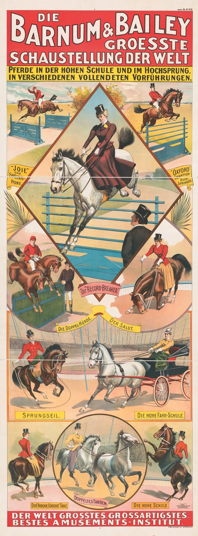 Die Barnum Bailey Groesste Schaustellung Der Welt Pferde In Der Hohen Schule Und Im Hochsprung