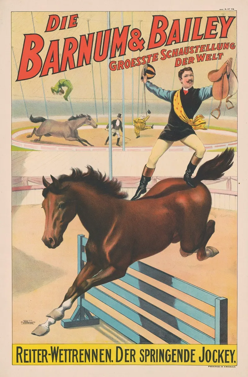 Die Barnum Bailey Groesste Schaustellung Der Welt Reiter Wettrennen Der Springende Jockey