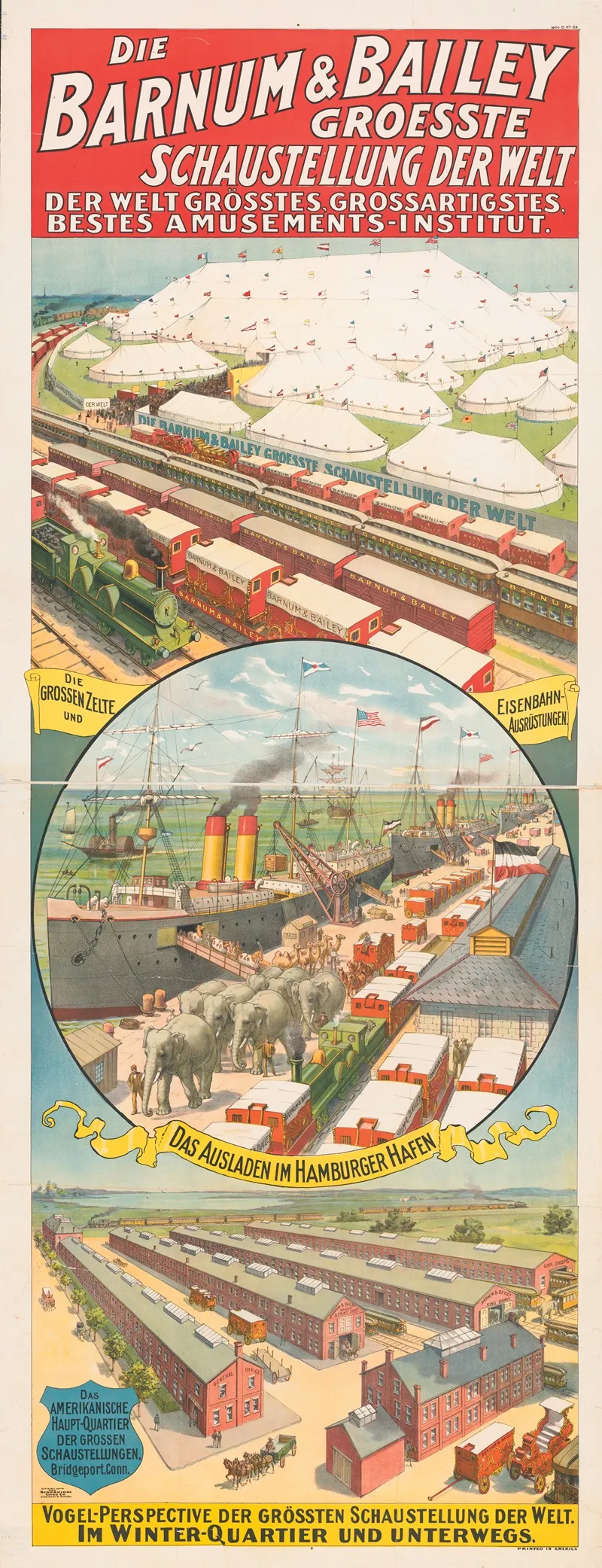 Die Barnum Bailey Groesste Schaustellung Der Welt Vogel Perspective Der Grossten Schaustellung Der Welt