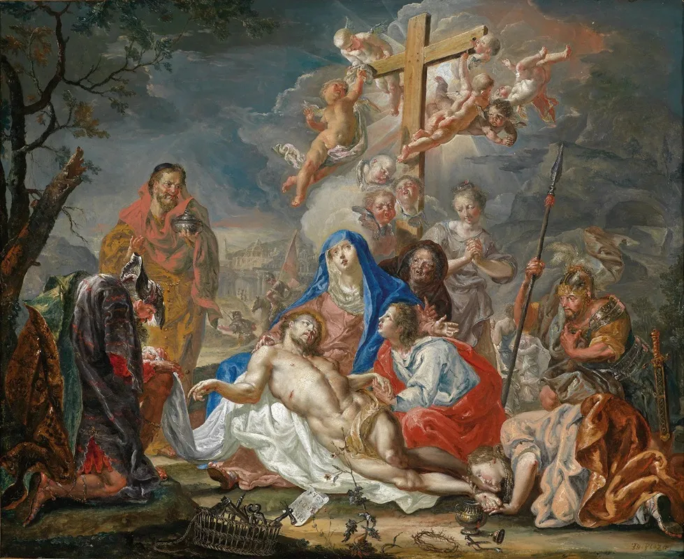 Die Beweinung Christi Wall Art by Johann Georg Platzer - High-Resolution Digital Print
