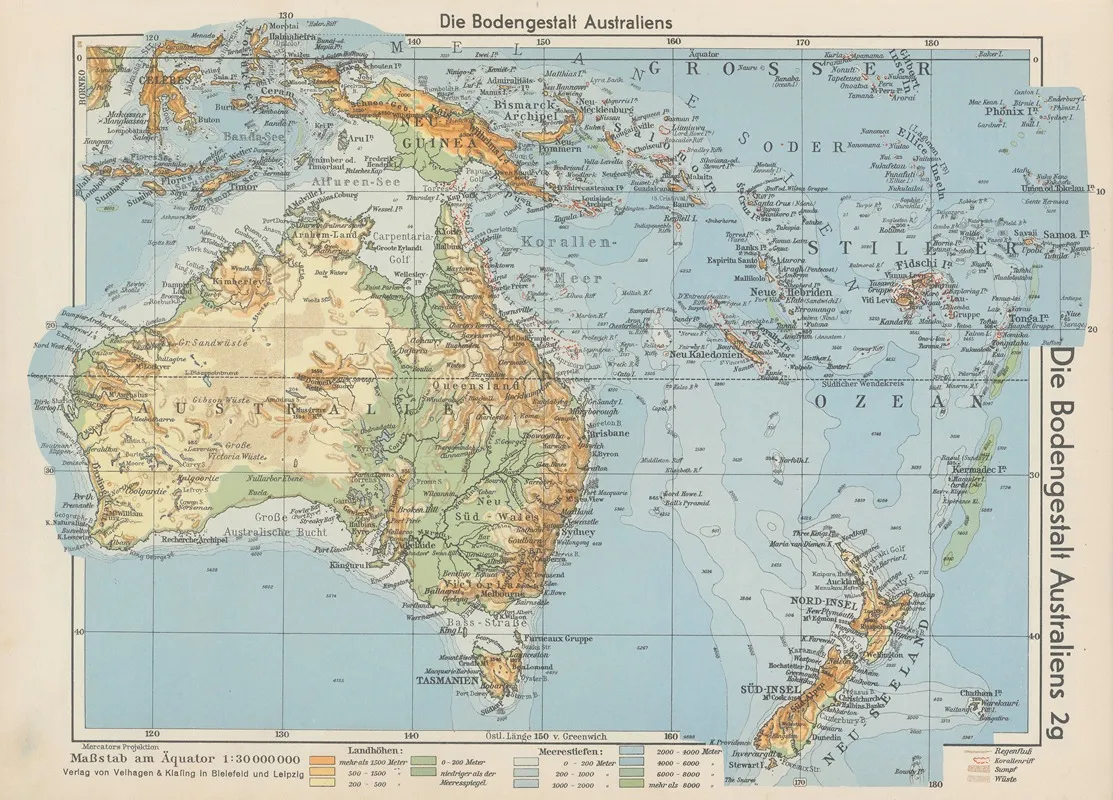 Die Bodengestalt Australiens Wall Art by Wolfgang Preuss - High-Resolution Digital Print