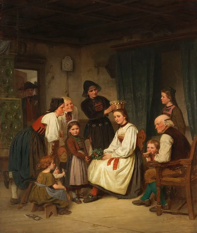 Die Brautschmuckung Wall Art by Carl Johann Lasch - High-Resolution Digital Print