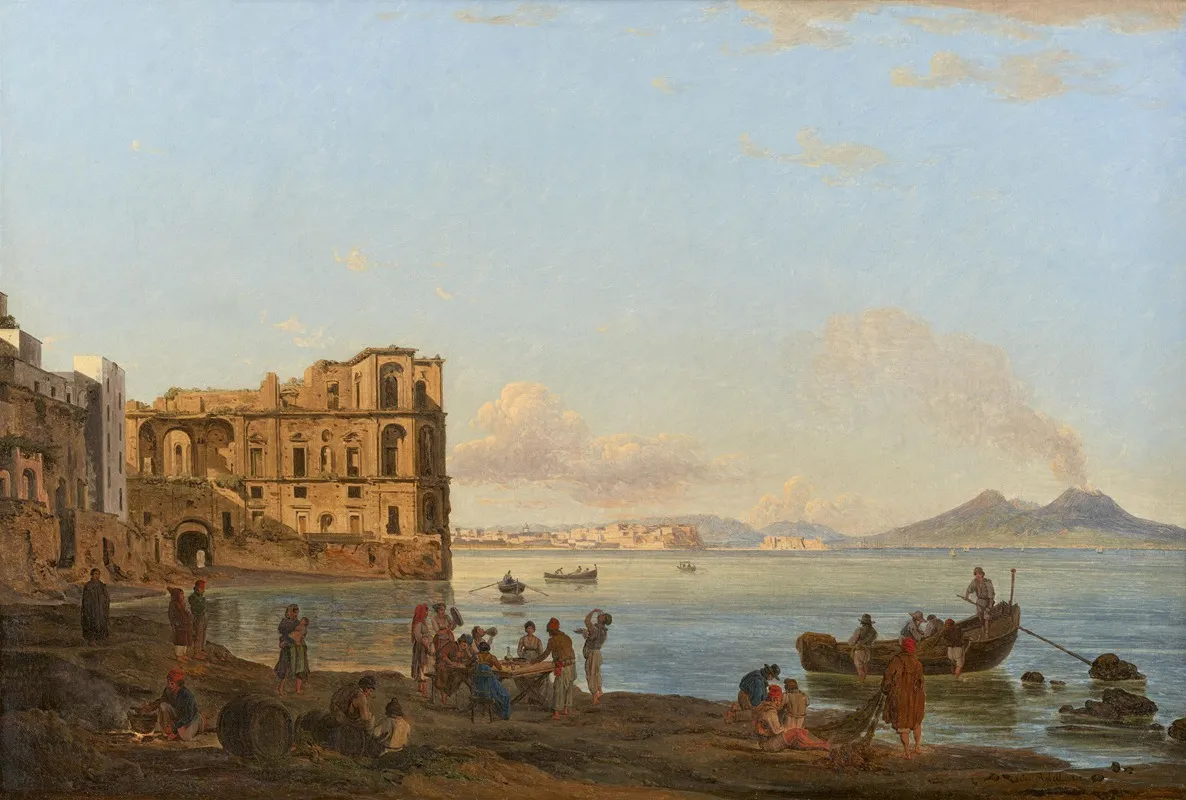Die Bucht Von Neapel Mit Dem Palazzo Donna Anna