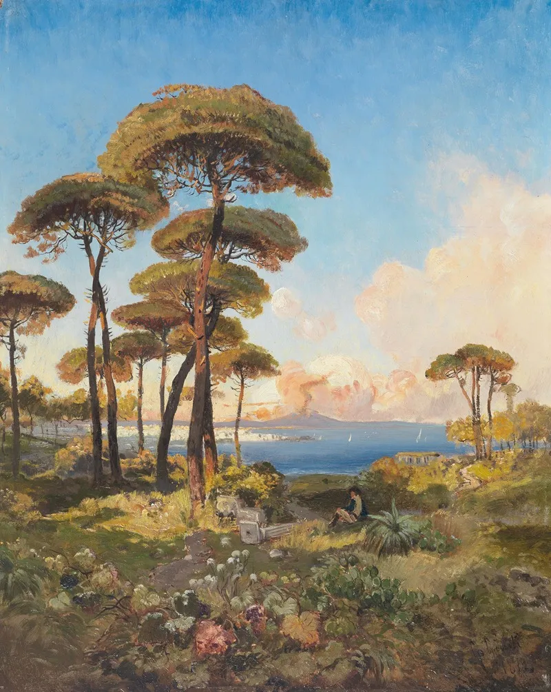 Die Bucht Von Neapel Von Posilippo Aus Gesehen Wall Art by Guglielmo Giusti - High-Resolution Digital Print