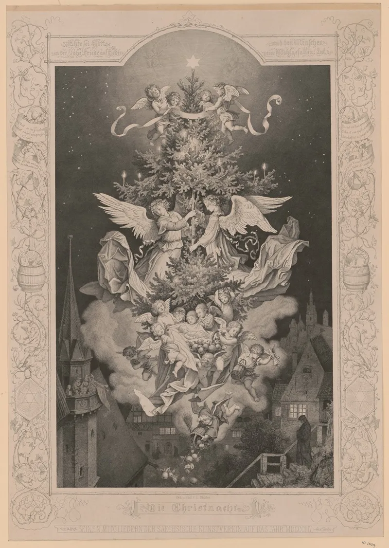 Die Christnacht Christmas Eve Wall Art by Ludwig Richter - High-Resolution Digital Print