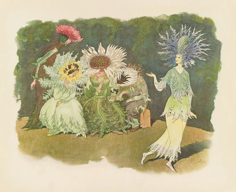 Die Disteln Und Das Eryngium Wall Art by Ernst Kreidolf - High-Resolution Digital Print