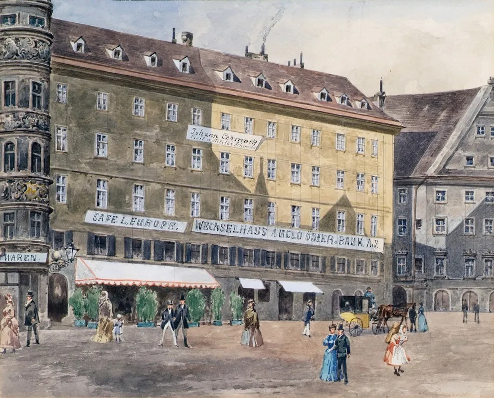 Die Ehemalige Brandstatte Am Stephansplatz In Wien Mit Dem Cafe Leurope Wall Art by August Gerasch - High-Resolution Digital Print
