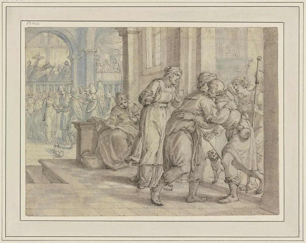 Die Einkehr Des Tobias Bei Raguel Wall Art by Augustin Braun - High-Resolution Digital Print