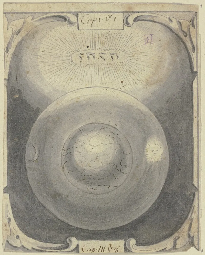 Die Erschaffung Von Himmel Und Erde Wall Art by Johann Jakob von Sandrart - High-Resolution Digital Print