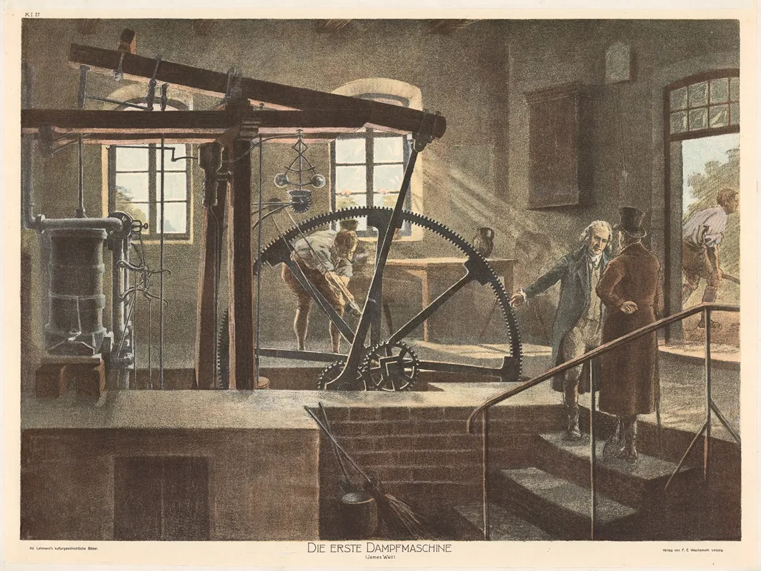 Die Erste Dampfmaschine James Watt Wall Art by Arno Grimm - High-Resolution Digital Print