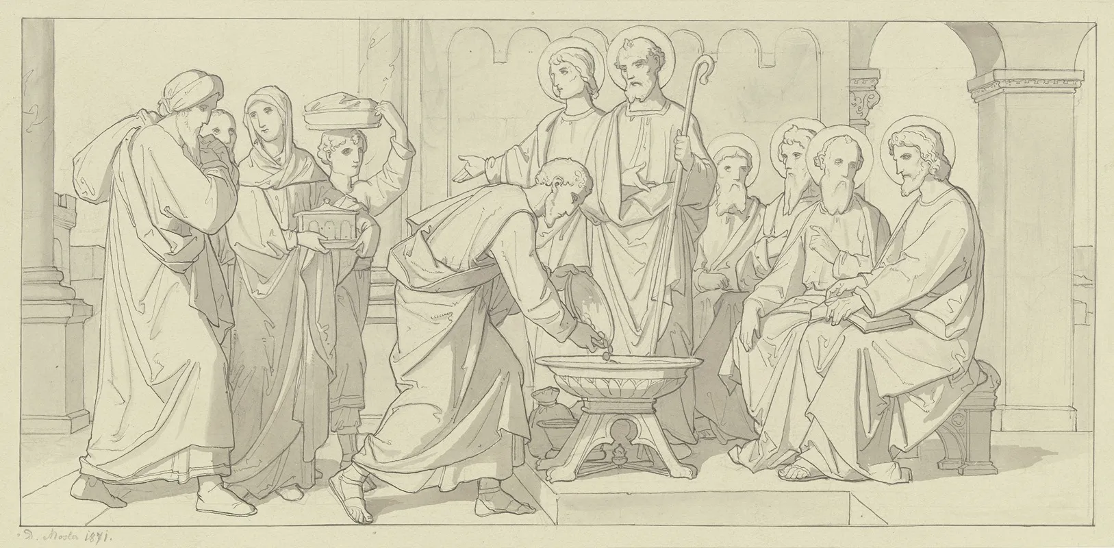Die Ersten Christen Bringen Den Zehnten Dar Wall Art by Dominik Mosler - High-Resolution Digital Print