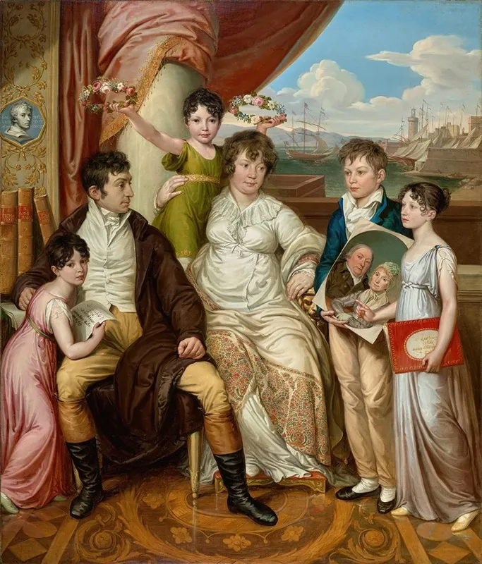 Die Familie Des Groshandlers Johann Christian Edler Von Bruchmann Wall Art by Josef Abel - High-Resolution Digital Print