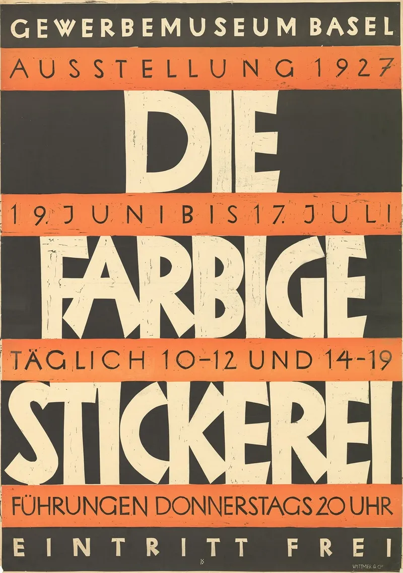 Die Farbige Stickerei Gewerbemuseum Basel Wall Art by Robert Stöcklin - High-Resolution Digital Print
