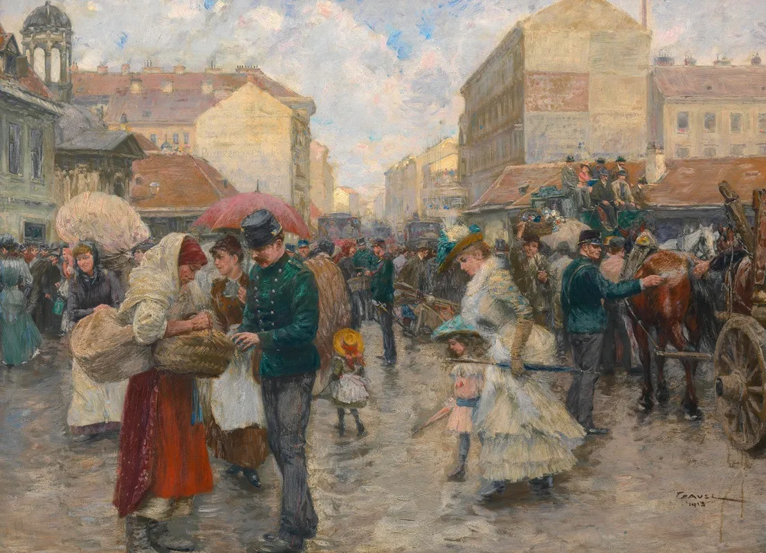 Die Favoritenlinie Im Jahre 1890 Wall Art by Wilhelm Gause - High-Resolution Digital Print