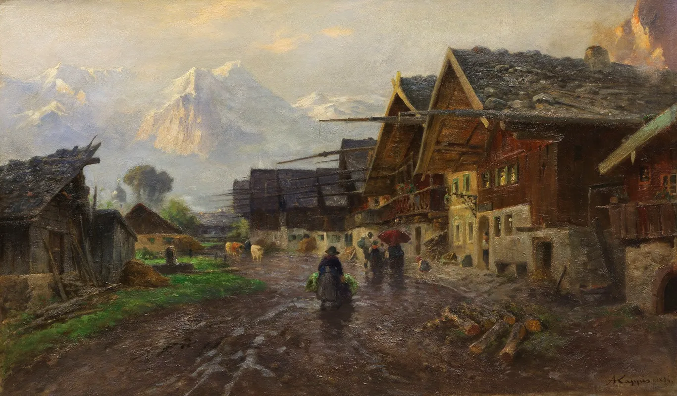 Die Fruhlingsstrase In Garmisch Wall Art by Albert Kappis - High-Resolution Digital Print