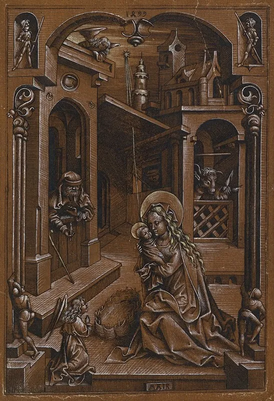 Die Geburt Christi 2 Wall Art by Mair von Landshut - High-Resolution Digital Print